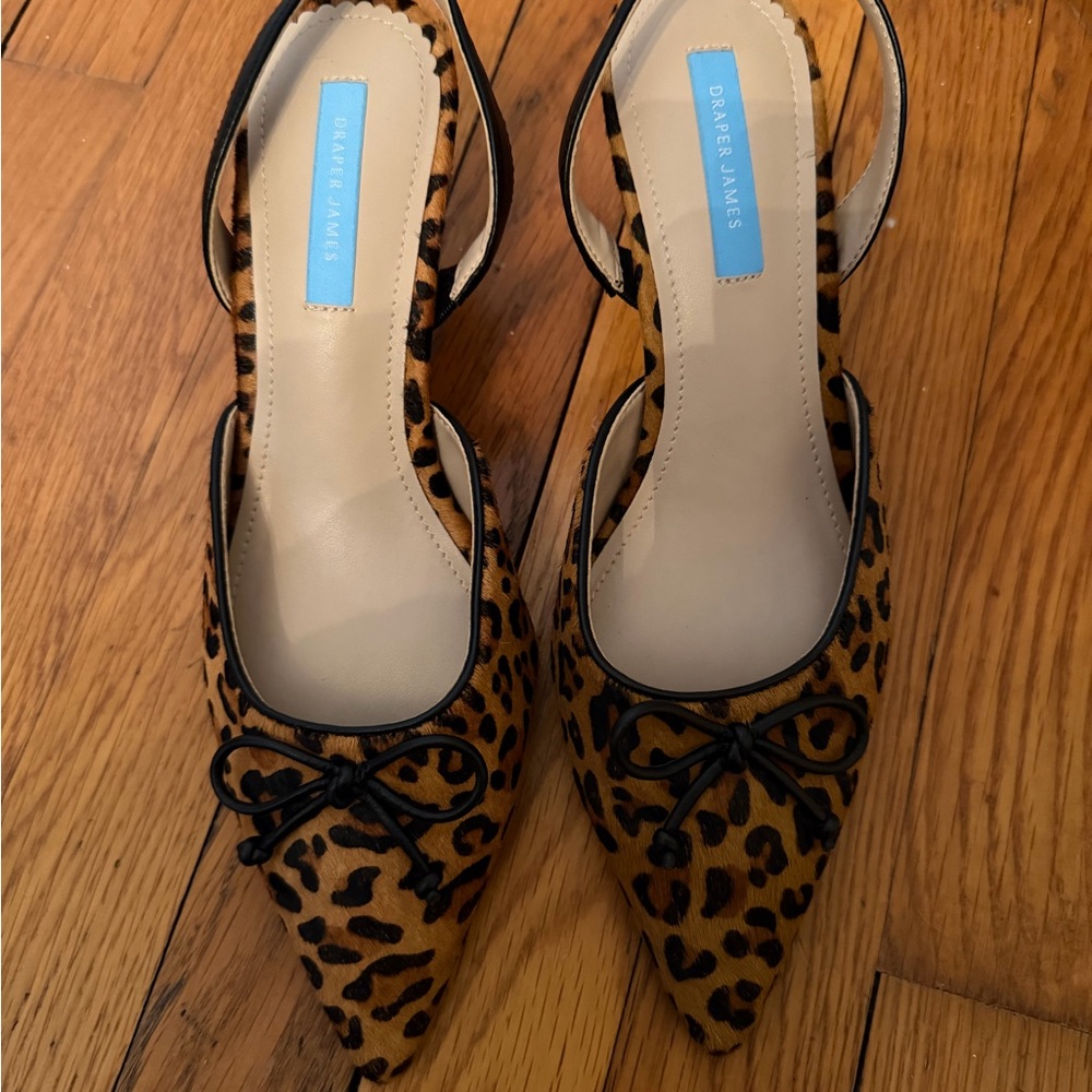 Draper James Leopard Print Heels with Black Bow
